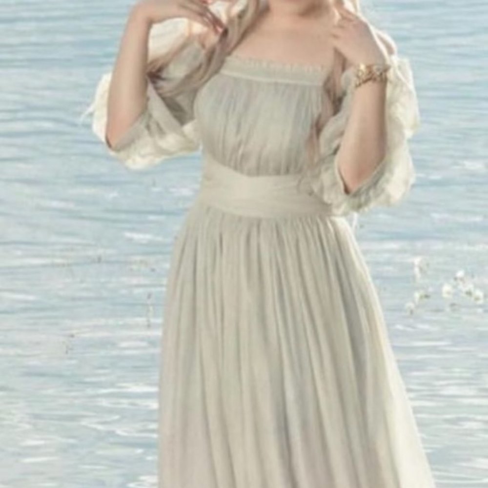 Greek Goddess dress cream
